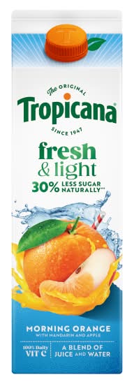 Tropicana Fresh & Light Morning Orange With Mandarin and Apple Juice (850ml)