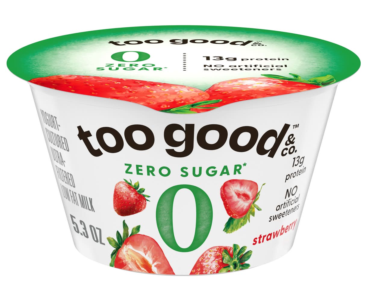 Too Good & Co. Zero Sugar Low Fat Milk, Strawberry (5.3 oz)