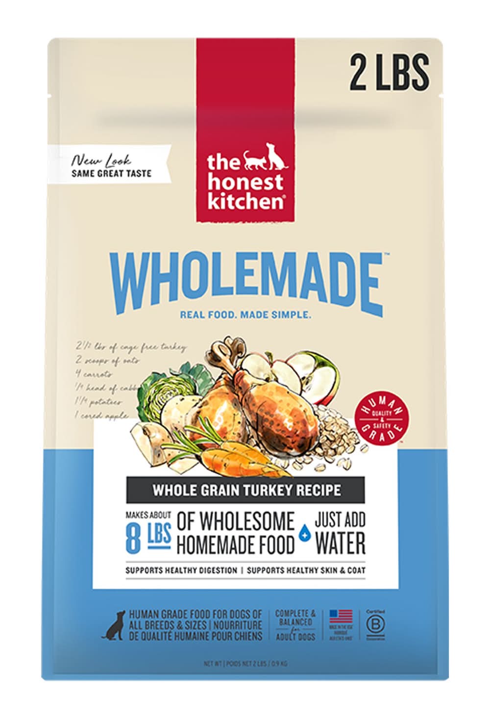 The Honest Kitchen Wholemade Whole Grain Adult Dehydrated Dog Food - Turkey (Size: 2 Lb)