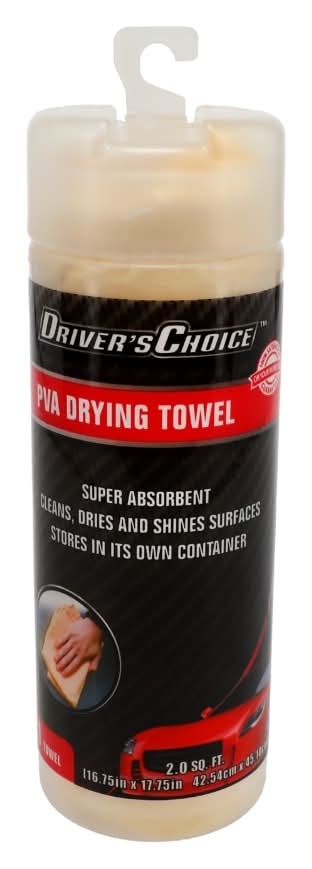 Driver's Choice Pva Super Absorbent Drying Towels, 116.75x17.75 in, Yellow
