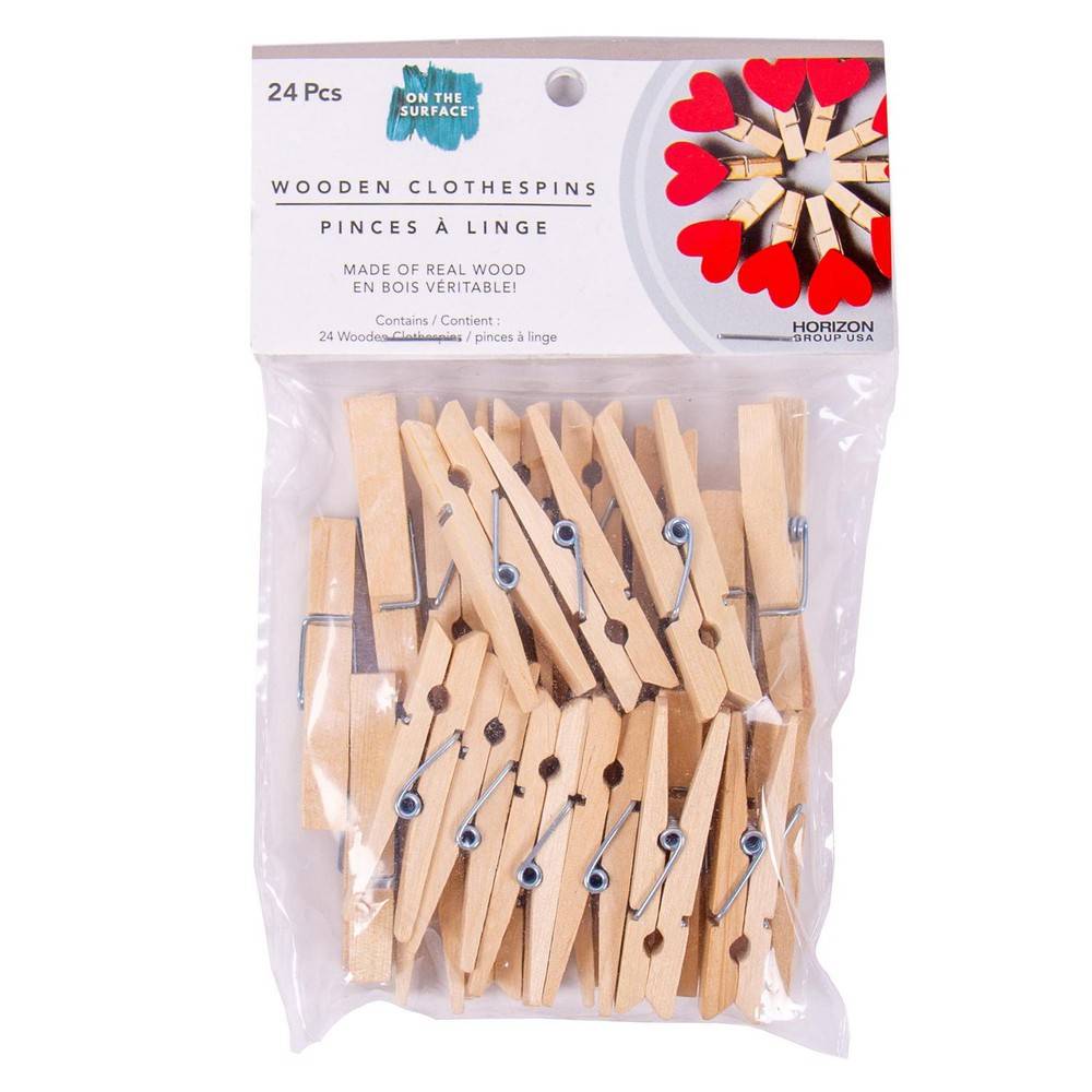 On The Surface Wooden Clothespins Delivery Near Me Order Online