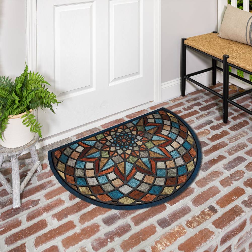 allen + roth 2-ft x 3-ft Multiple Colors/Finishes Polyester Rectangular Outdoor Decorative Door Mat | F058-19634-23X35