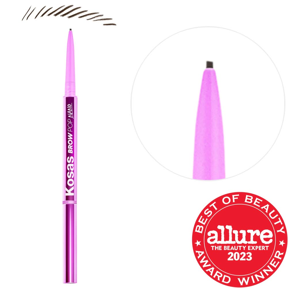 Kosas Brow Pop Nano Ultra-Fine Detailing + Feathering Eyebrow Pencil Brown Black