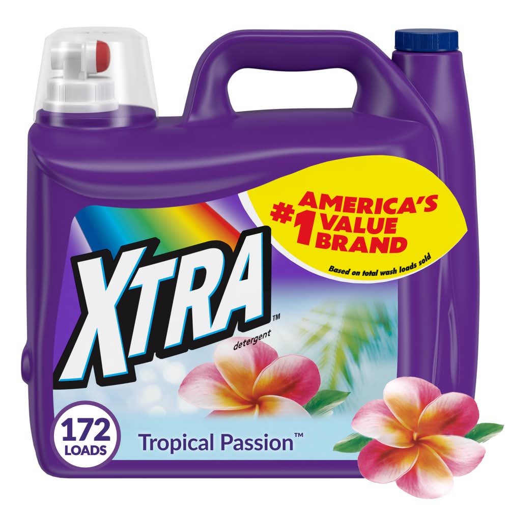 XTRA Liquid Laundry Detergent, Tropical Passion (206.4 fl oz)