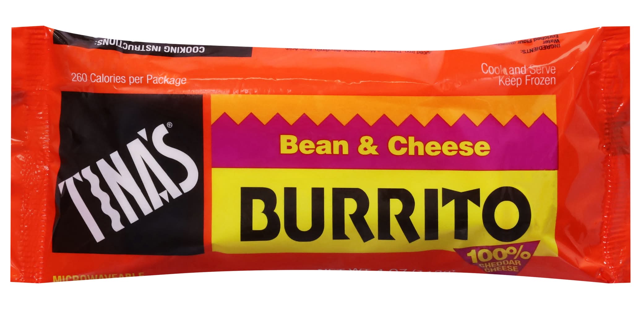 Tina's Cook & Serve Burrito, Bean & Cheese (4 oz)