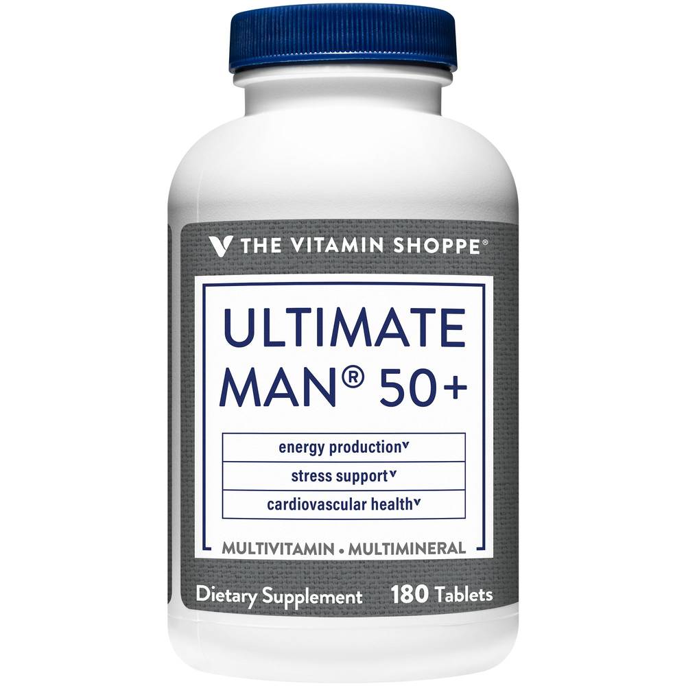 Ultimate Man 50+ Multivitamin & Multimineral - Energy Production, Stress, & Cardiovascular Health (180 Tablets)