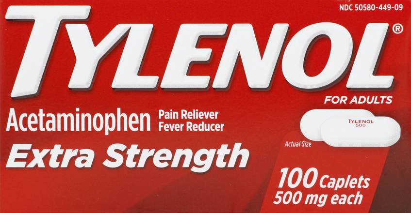 Tylenol Acetaminophen 500 mg Pain & Fever Relief Caplets