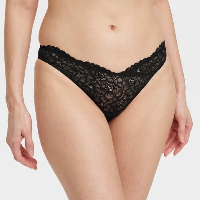 Auden Fashion Lace Thong Underwear, Women, S, Black