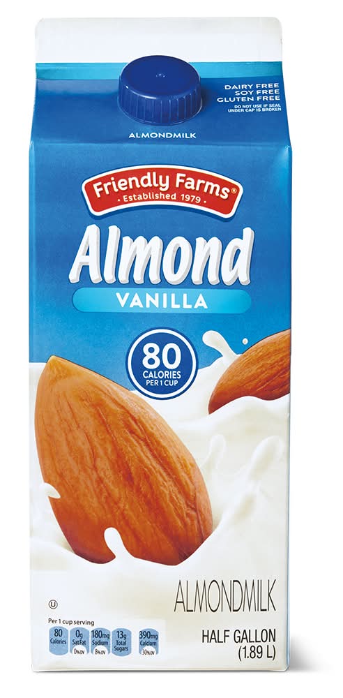 Friendly Farms Gluten Free Almondmilk, Vanilla (64 fl oz)