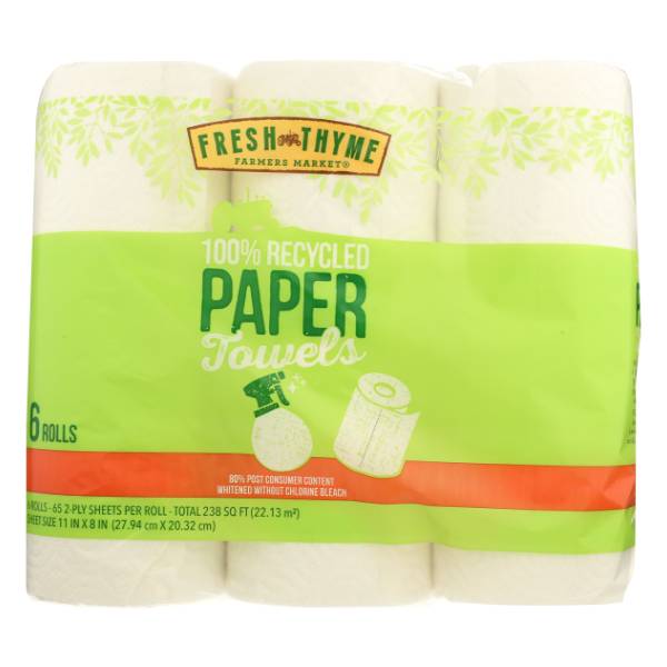 Fresh Thyme Paper Towels, 11x8 in (6 ct)