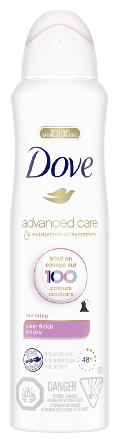 Dove Advance Care Deodorant Dry Spray, Clear Finish (107 g)