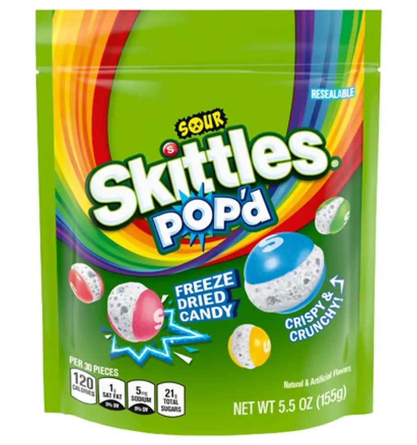 Sour Skittles Pop'D Freeze Dried Candy