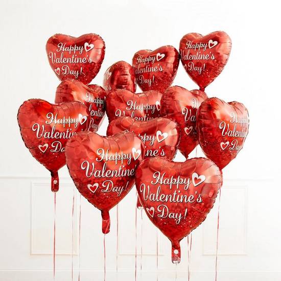 Uninflated Red Valentine's Day Heart Foil Balloon, 17in