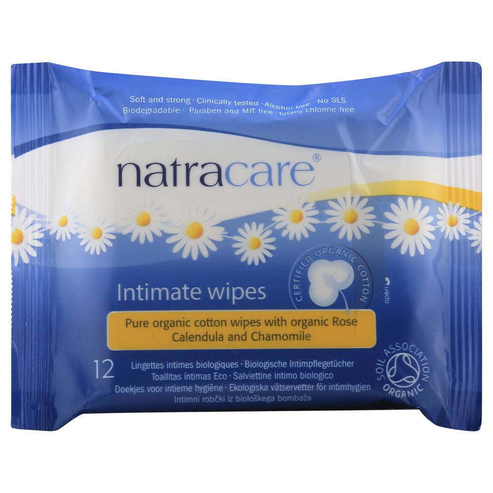 Natracare Organic Cotton Intimate Wipes (12 ct)