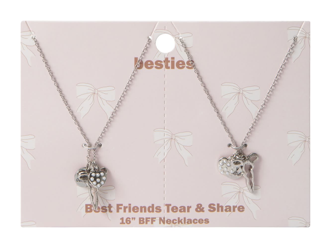 Best Friends Tear & Share Necklace Bow