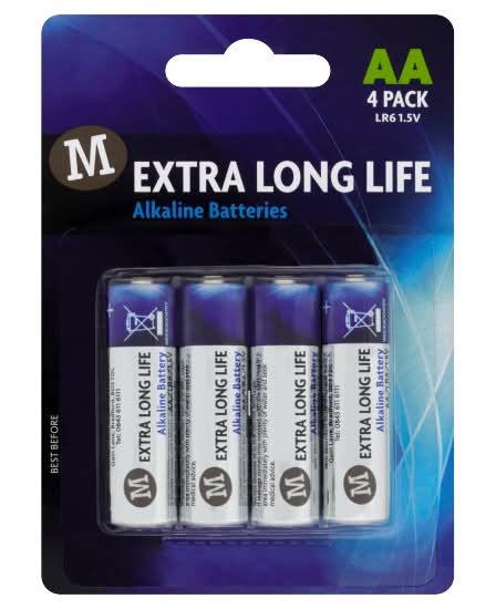 Morrisons Extra Long Life Aa Alkaline Batteries (4 pack)