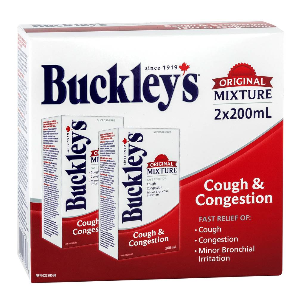 Buckley'S Original Mixture Syrup For Cough And Congestion Relief, 2X200 Ml