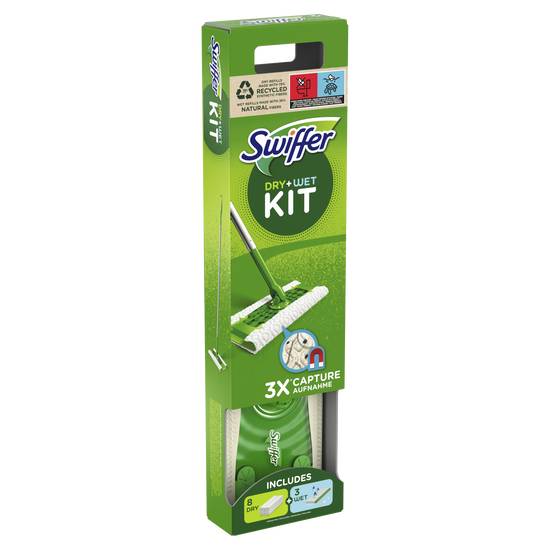 Swiffer - Kit de balais système anti-poussiére avec lingettes sèches et  humides, Delivery Near You