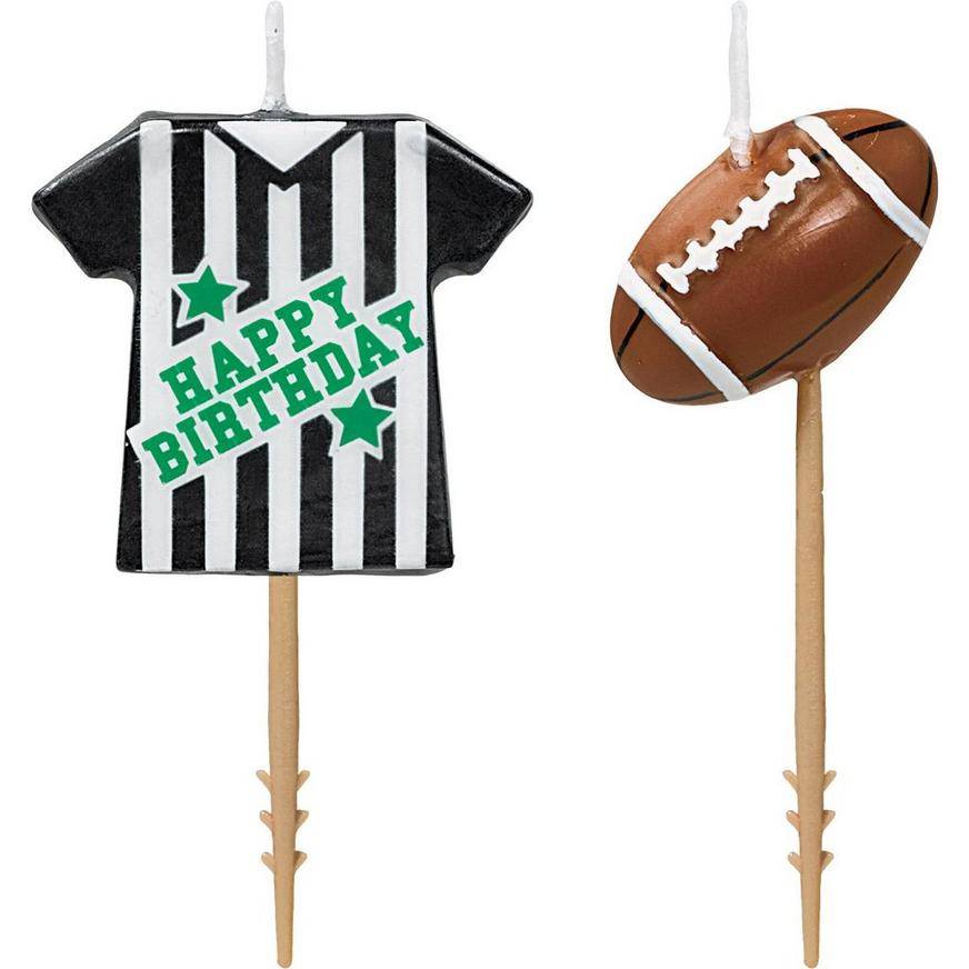 Party City Football Birthday Candle Picks, Unisex, Multi (2 ct)