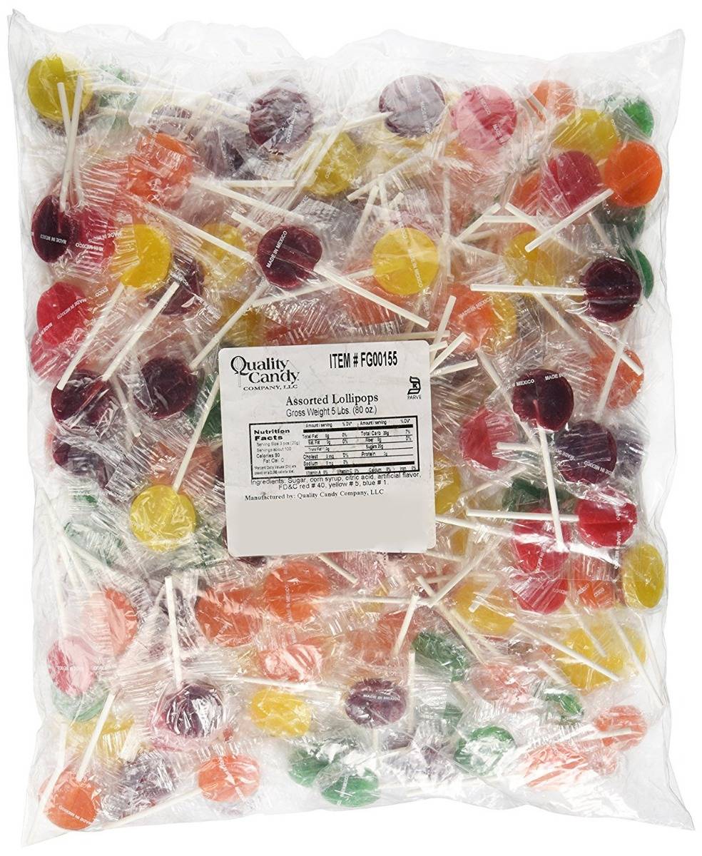 Quality Candy - Assorted Lollipops - 5 lb bags (Case of 5)