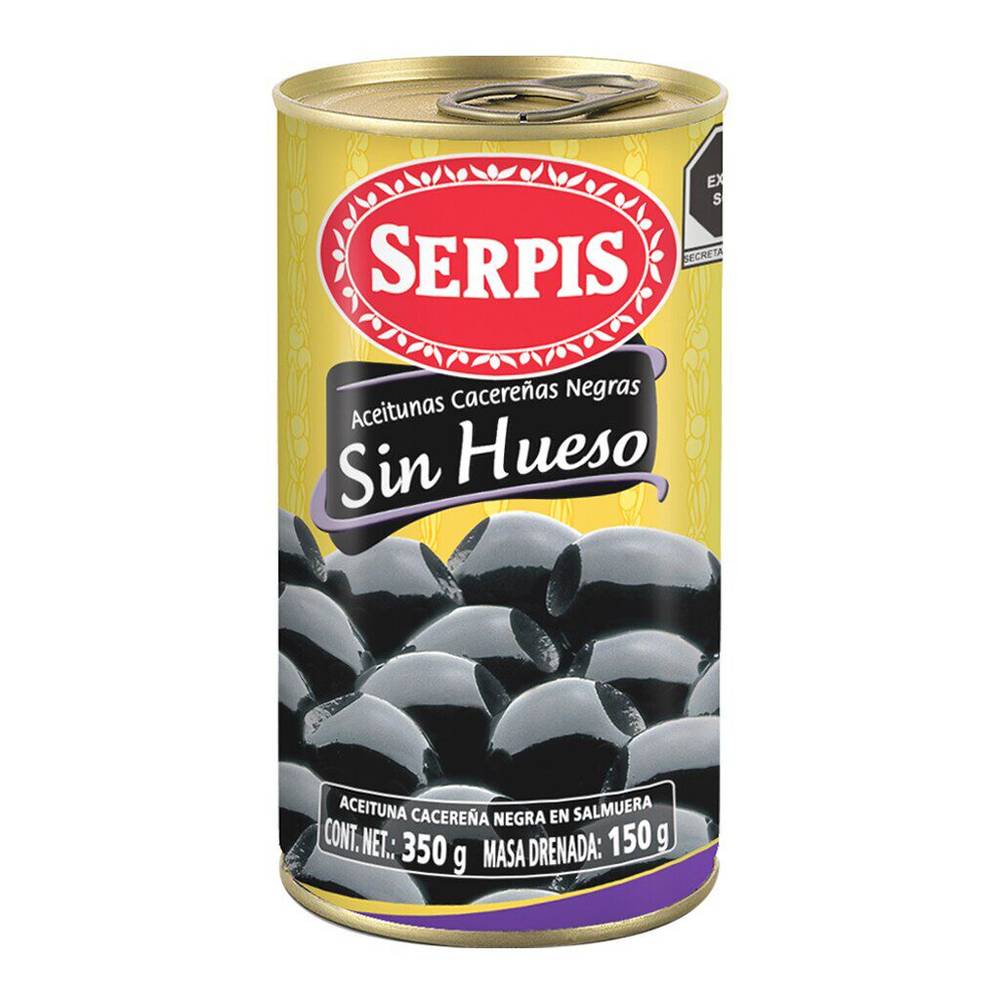 Serpis aceitunas negras sin hueso (lata 350 g)