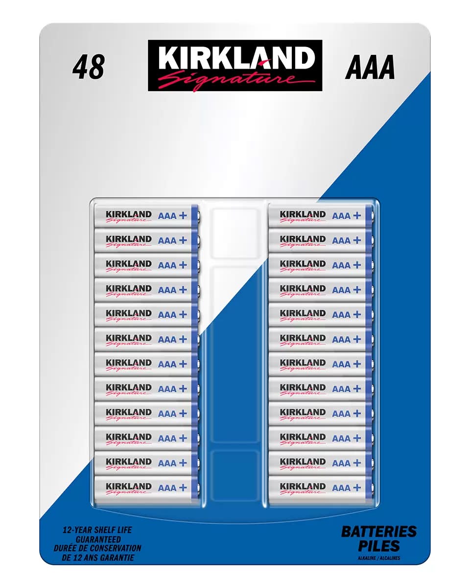 Kirkland Signature · Pilas alcalinas, AAA (48 un)