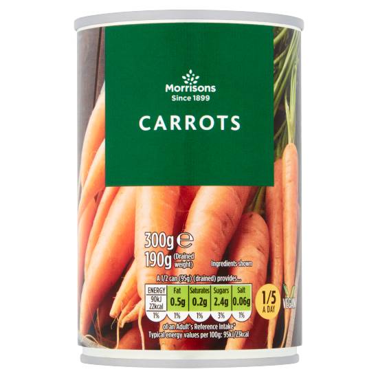 Morrisons Whole Carrots in Water (300g)