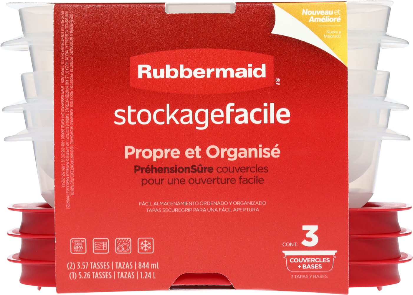 Rubbermaid Easy Store Food Storage Containers (3 ct)