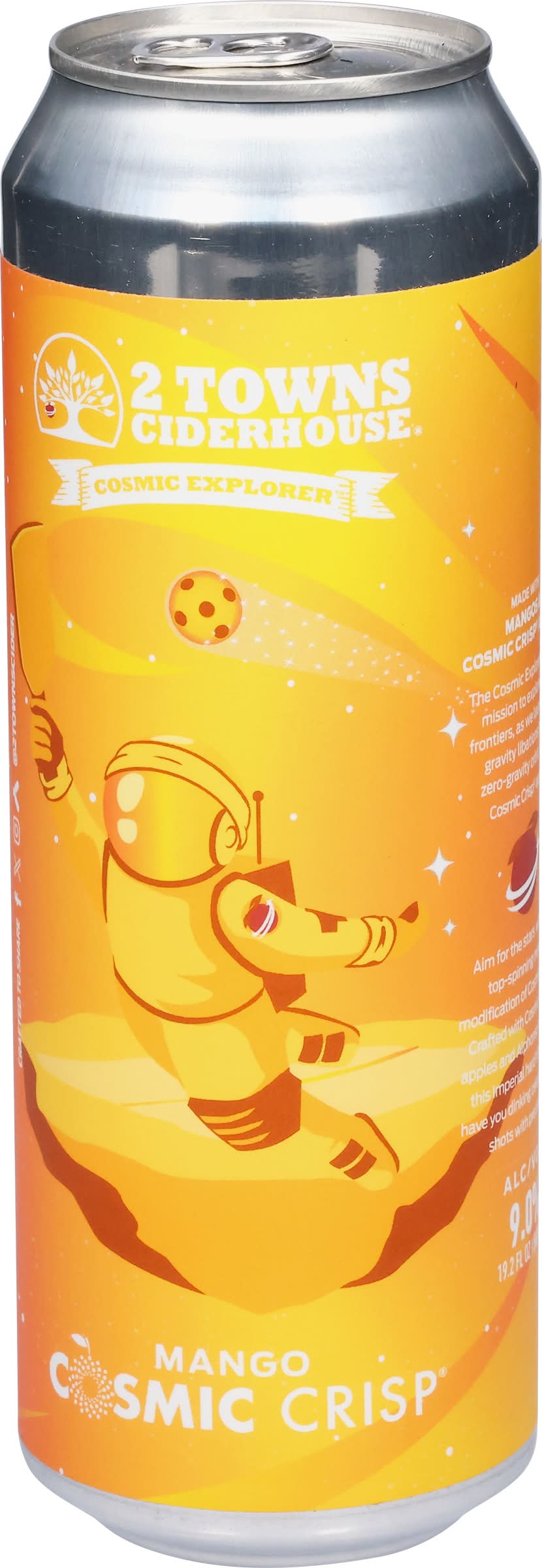 2 Towns Ciderhouse Cosmic Crisp Hard Cider, Mango (19.2 oz)