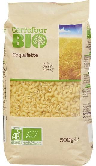 FID - Pâtes coquillettes Bio CARREFOUR BIO - le paquet de 500g
