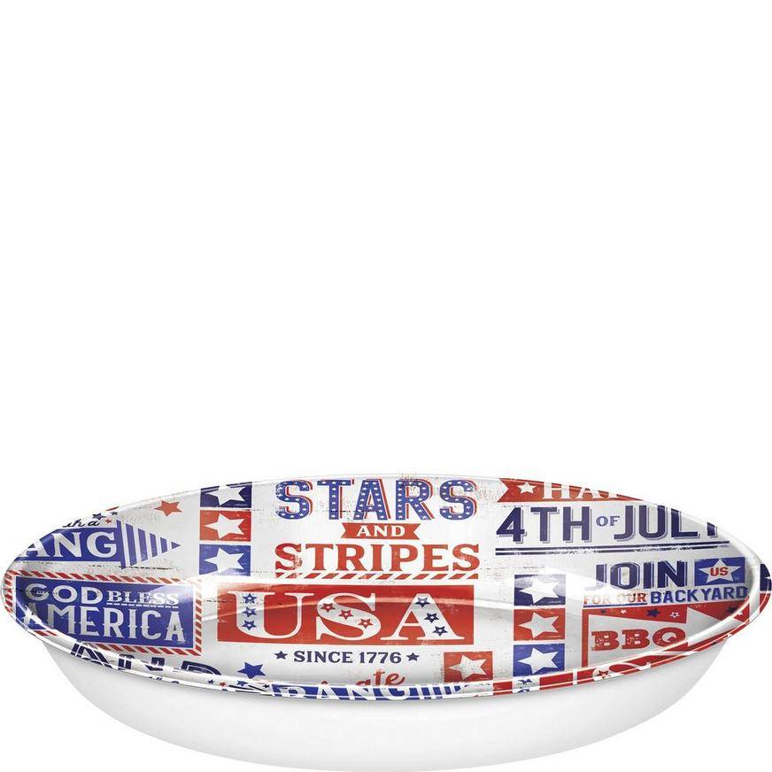 Patriotic Red, White Blue 4th of July Serving Bowl