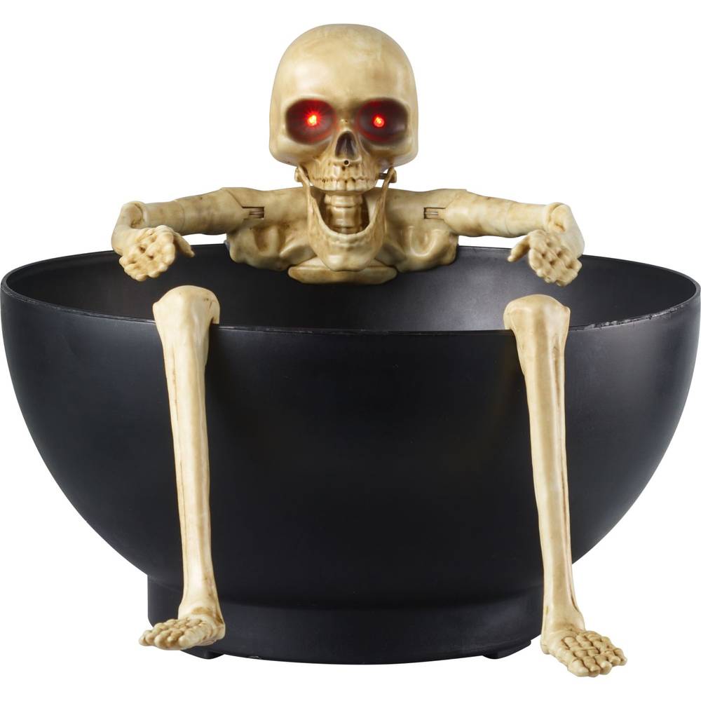 Spooky Village Animated Skeleton Candy Bowl