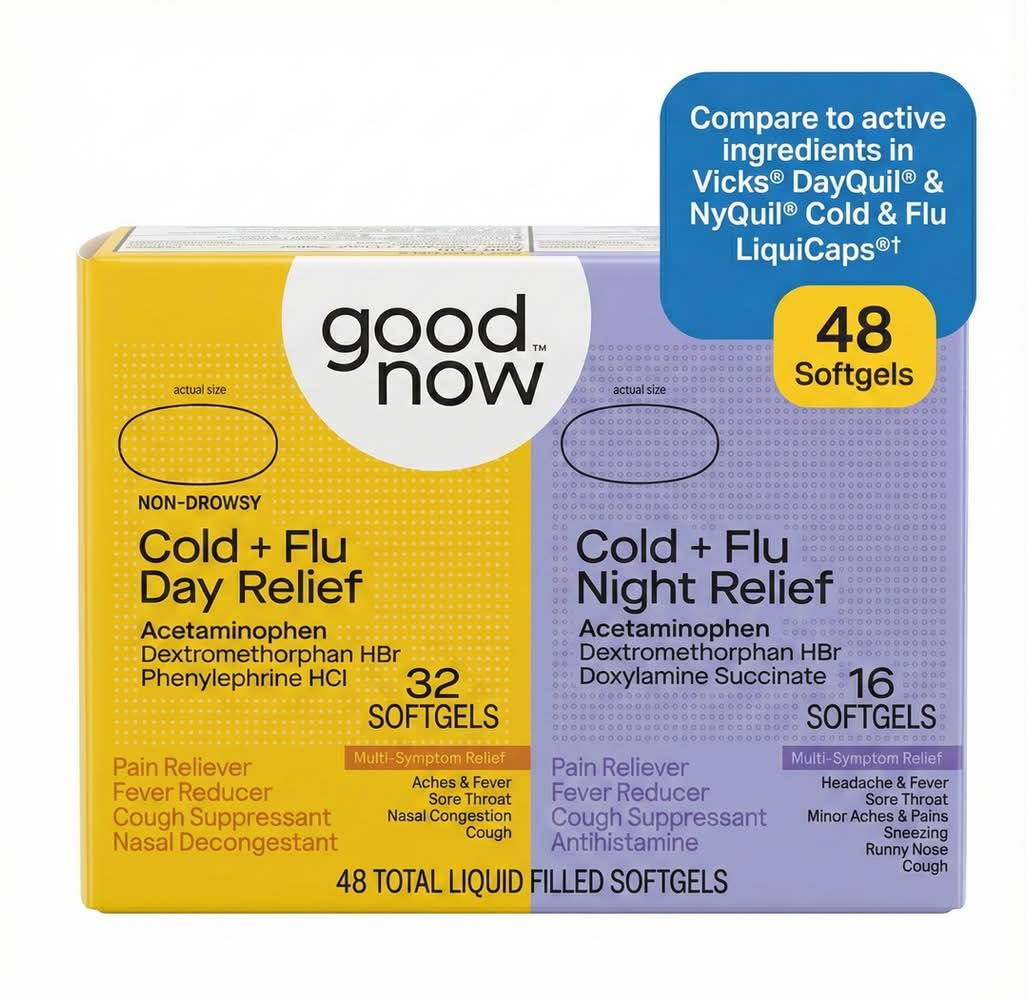 Goodnow Day & Night Cold + Flu Relief Softgels (48 ct)