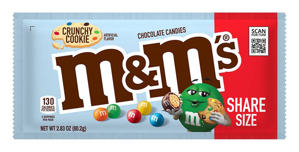 M&M's Crunchy Cookie Milk Chocolate Candy Share Size