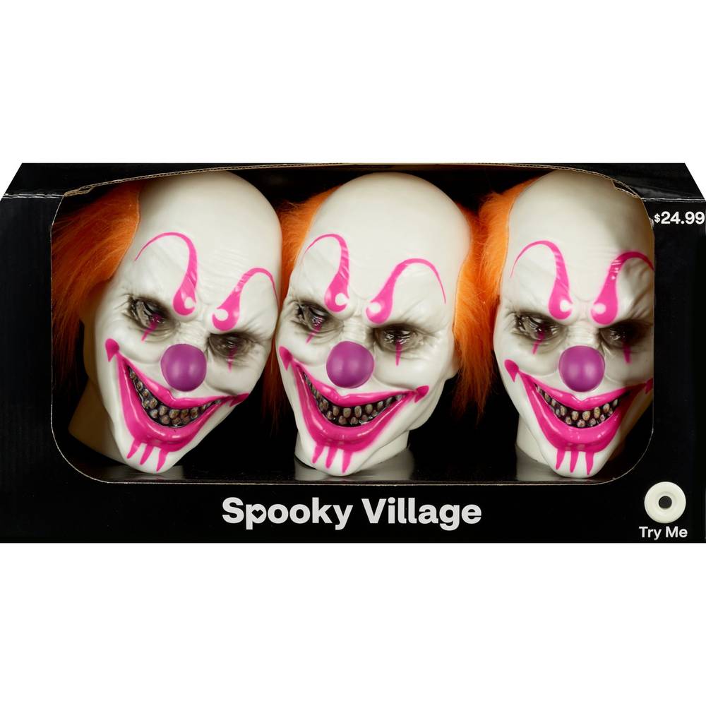 Spooky Village Halloween Clown Pathway Markers, 3 Stakes, 60 In