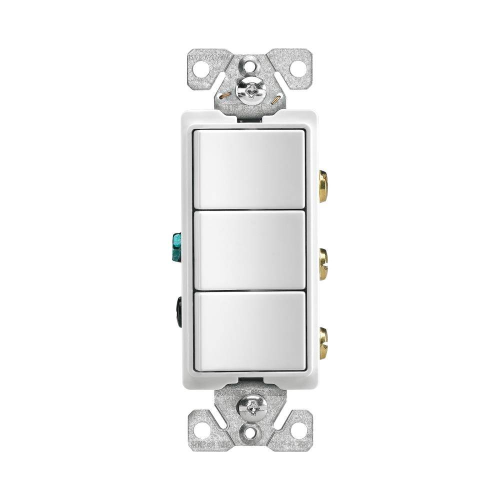 Eaton 15-amp Single-pole Rocker Light Switch, White | 7729W-BX-LW