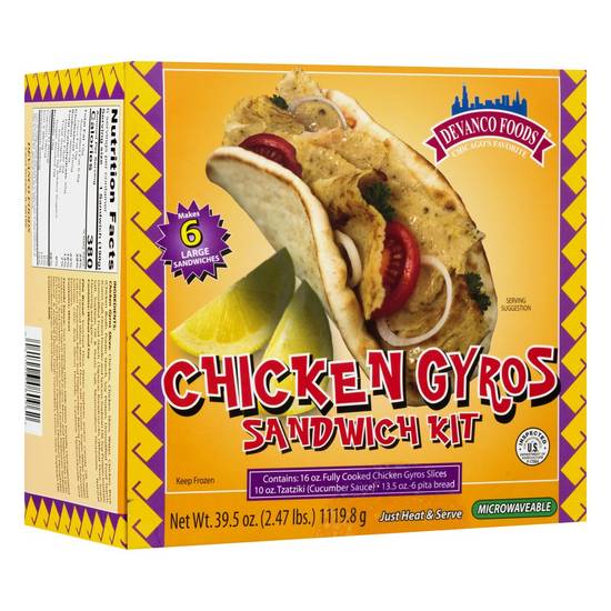 Devanco Foods Chicken Gyros Sandwich Kit (39.5 oz)