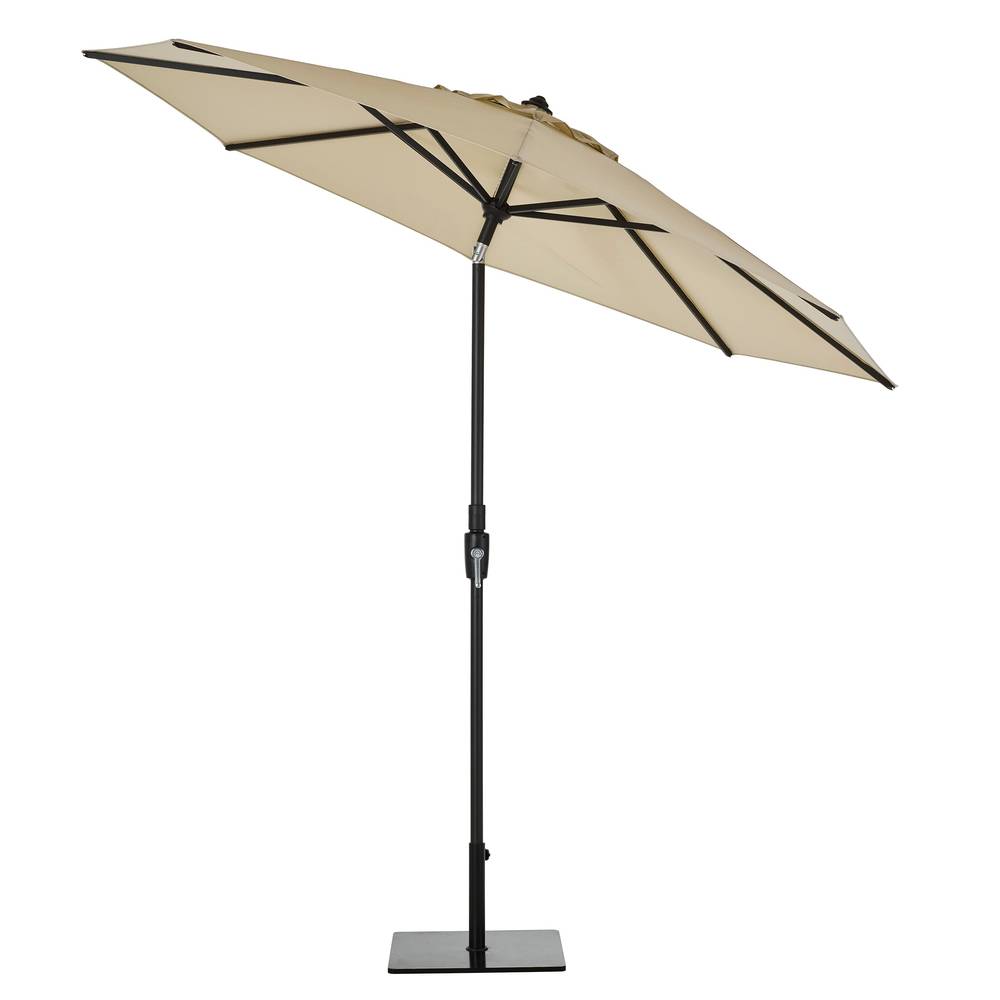 3 pc patio set with umbrella 3-Piece Patio Lounge Bundle with 5-Piece PE Rattan Conversation Set Wicker Umbrella Side Table & 7.5 ft Tilt Market Umbrella