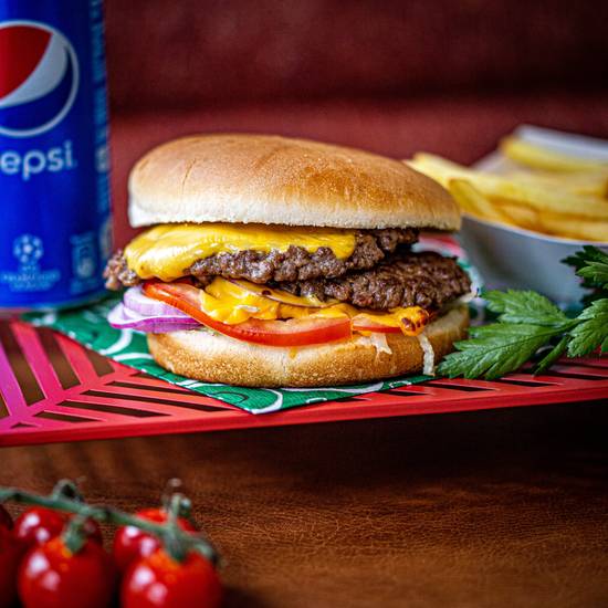 Menu hamburger double cheese 🐂🍟🥤