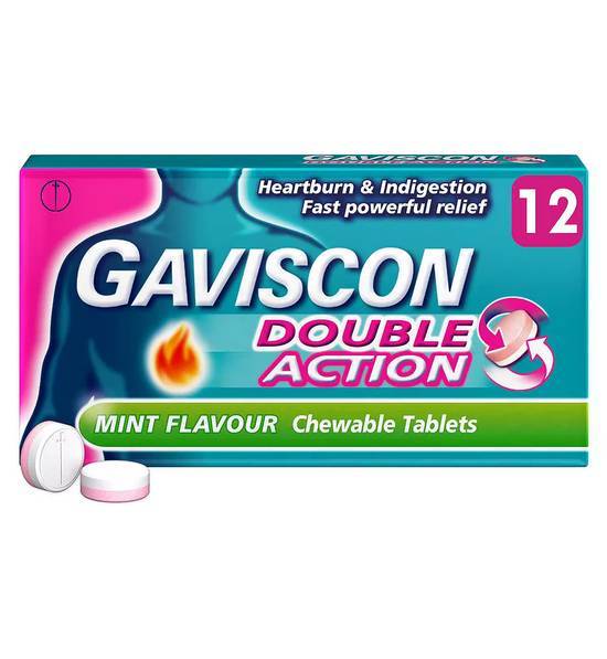 Gaviscon Double Action Heartburn & Indigestion Tablets Mint x12