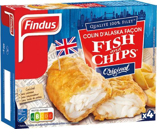 Colin d'alaska msc façon fish & chips - findus - 400g (4x 100g)