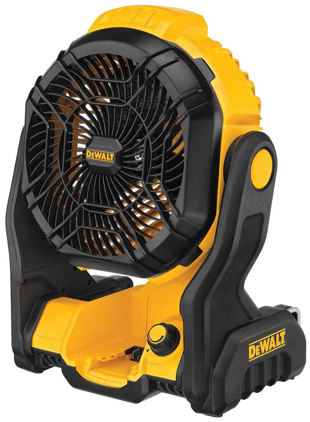 DEWALT 8-in 20-Volt 3-Speed Indoor/Outdoor Yellow Jobsite Fan (Battery and Charger Not Included) | DCE512B