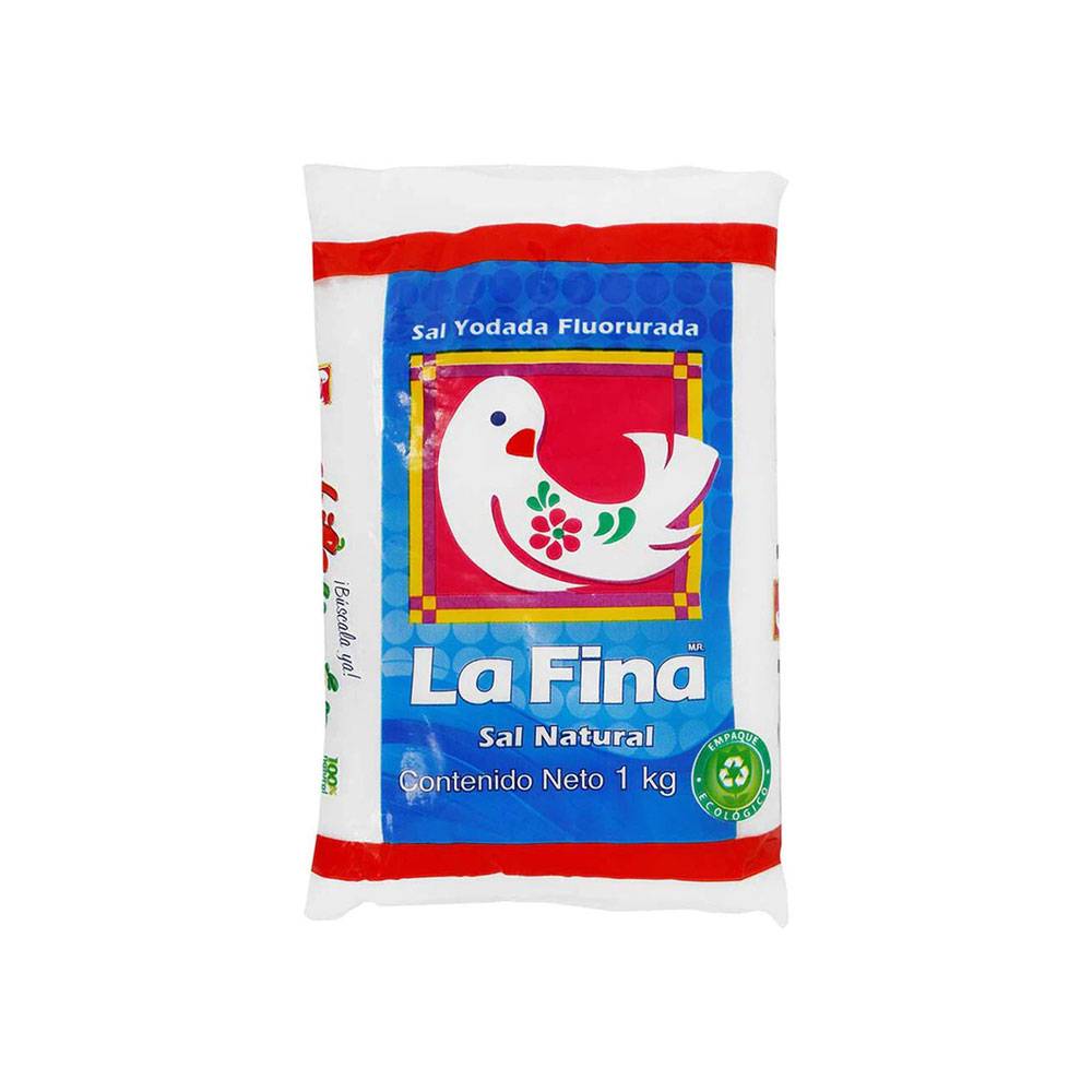 La fina sal natural yodada fluorurada (bolsa 1 kg)