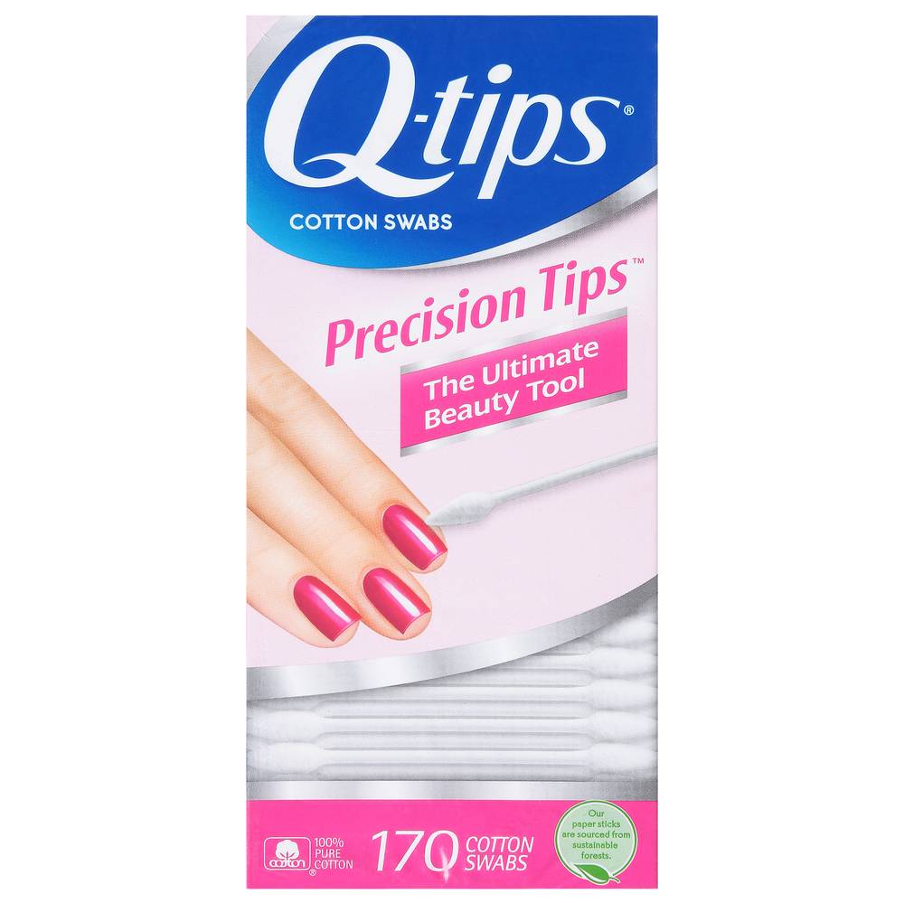 Q-tips Cotton Swabs Q Tips Precision Cotton Tips (170 ct)