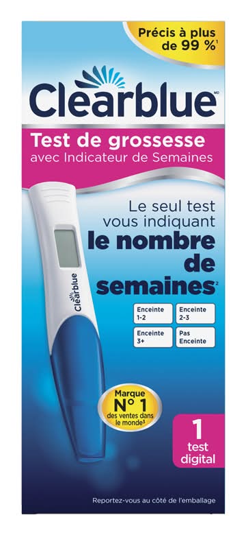 Clearblue test de grossesse digital avec indicateur de semaines - digital pregnancy test with weeks indicator