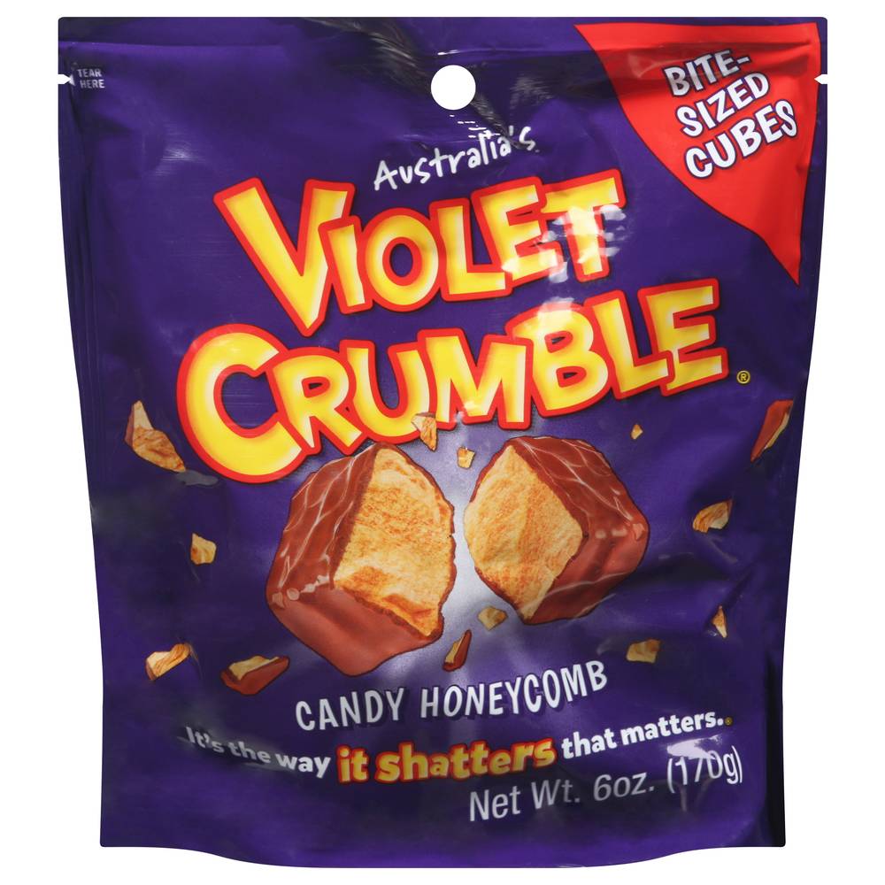 Violet Crumble Dark Chocolate Honeycomb Candy Chunks (6oz pouch)