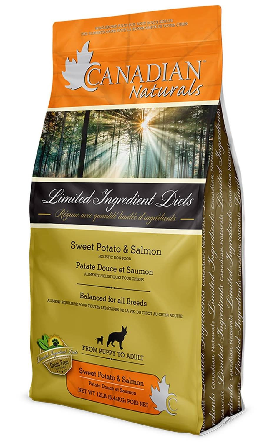 Canadian Naturals Grain Free Sweet Potato & Salmon Recipe Dog Food, 25 lb
