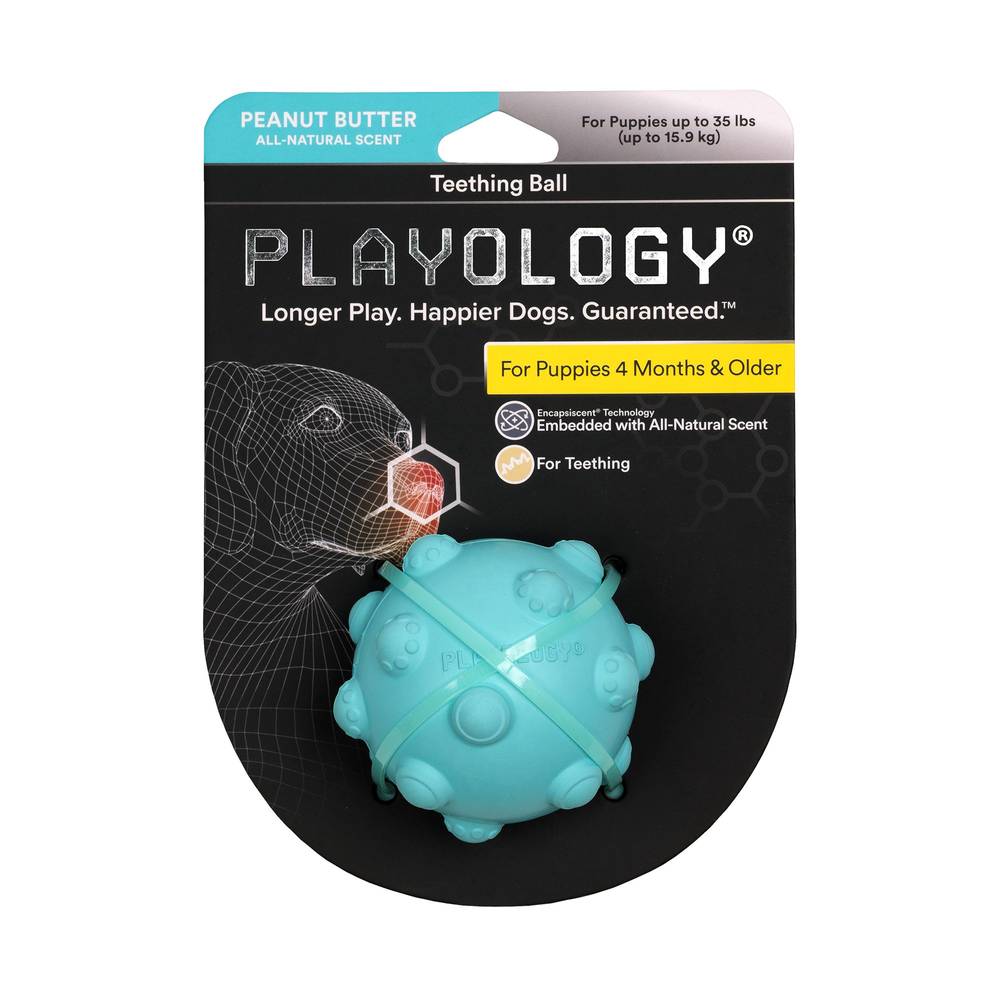 Playology Puppy Teething Ball Dog Toy (peanut butter)