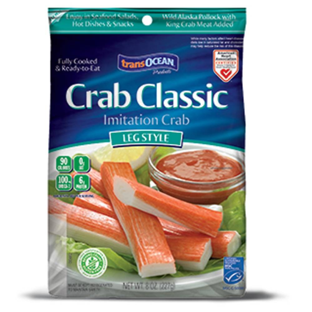 Transocean Crab Classic Leg Style Imitation Crab (8 oz)