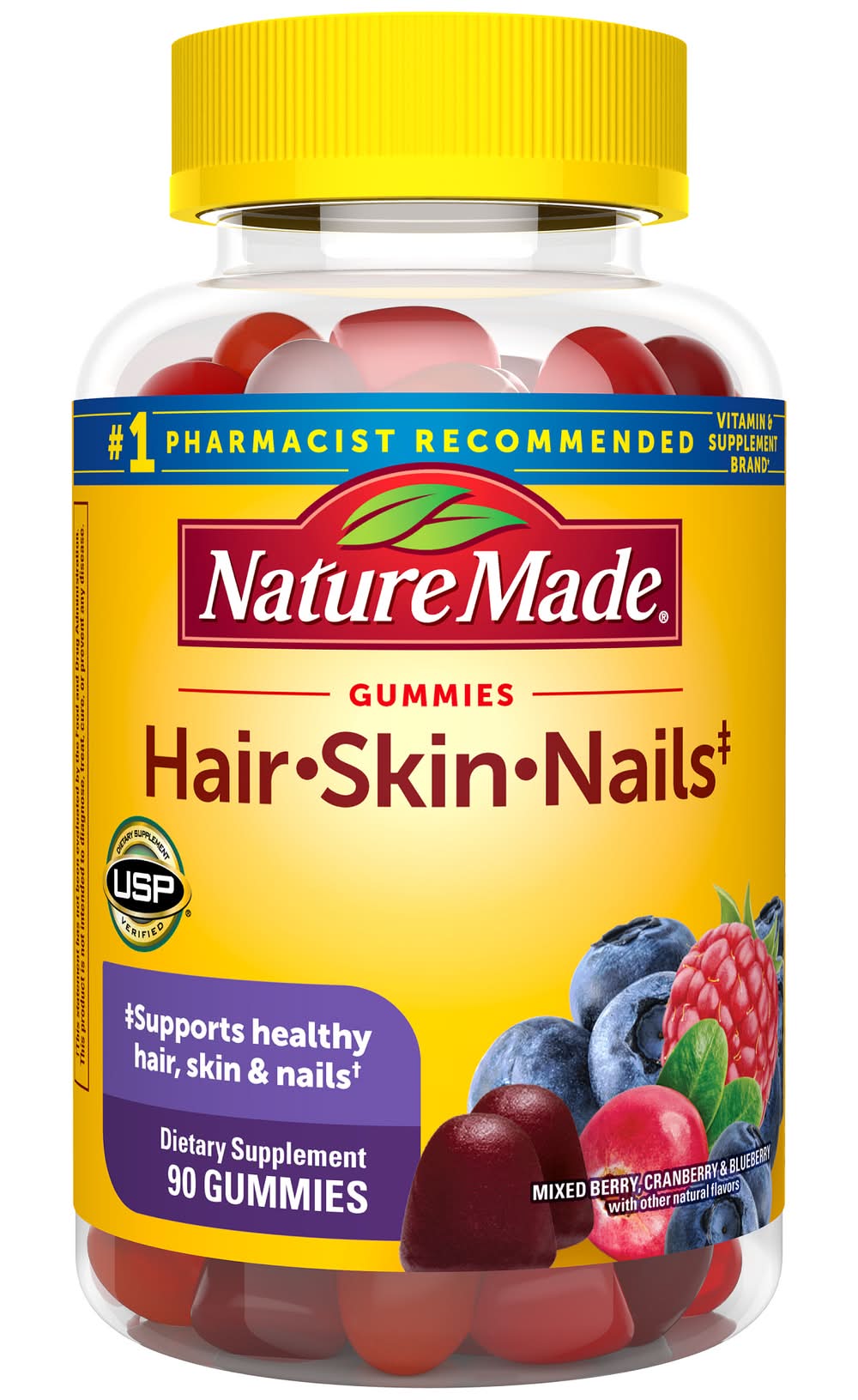 Nature Made Variety Flavor Hair Skin Nails Gummies (9.6 oz)